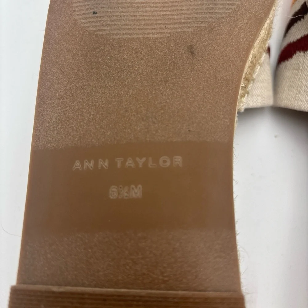 Ann Taylor Striped Espadrilles in Cream‎ and Pink